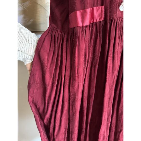 VTG LOLITA WEST by Foxtrot 80's Apron Jumper Dress Romantic Goth Bohemian Sz L - Picture 5 of 10